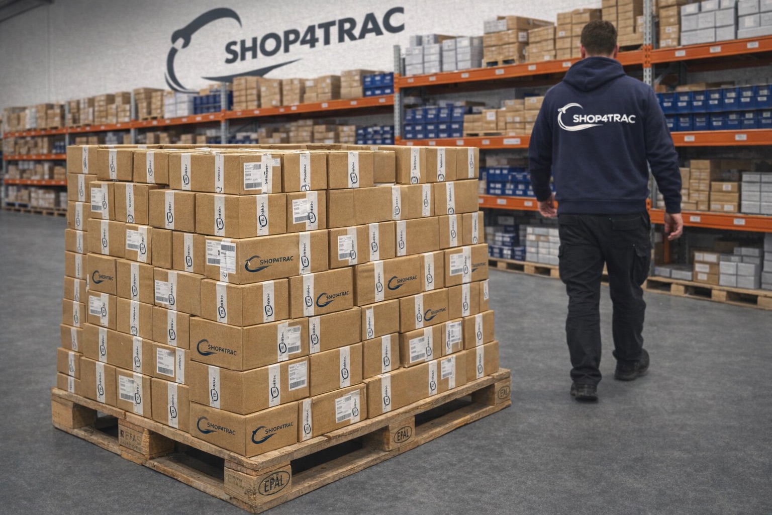 Parts4Boats-Lagerregale mit Warenbestand
