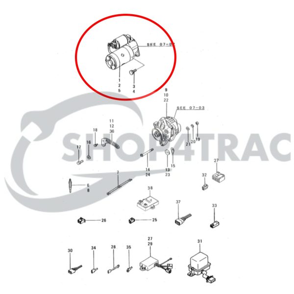 Startmotor Mitsubishi L2A / L2E / L3A / L3E – Vetus &amp; Solé Diesel Schiffsmotor