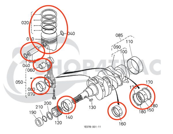 Motorüberholungssatz – Beta Marine Beta 10 &amp; Beta 14 | Nanni N2.10 · N2.14 | Phasor LP1-3.5