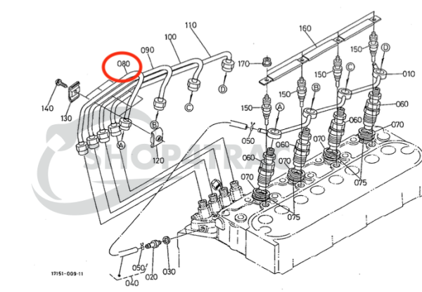 Einspritzleitung / Druckleitung 16271-53732 Beta Marine Beta 28 / Beta 30 – Nanni N3.30 – Universal M-25XPB