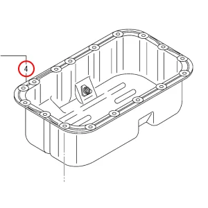 Ölwannendichtung Solé Diesel Mini 44 | Mini 55 – Vetus M4.15 | M4.17 – Craftsman Marine CM4.42 – JF Marine Power JF15