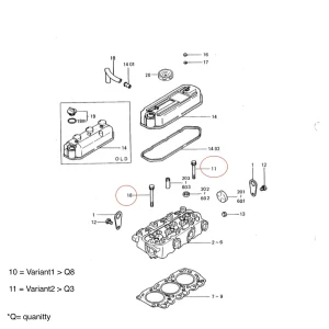 Zylinderkopfschraube Solé Diesel Mini 26 – Vetus M3.09 | M3.28 – Craftsman Marine CM3.27 – JF Marine Power JF6-1500