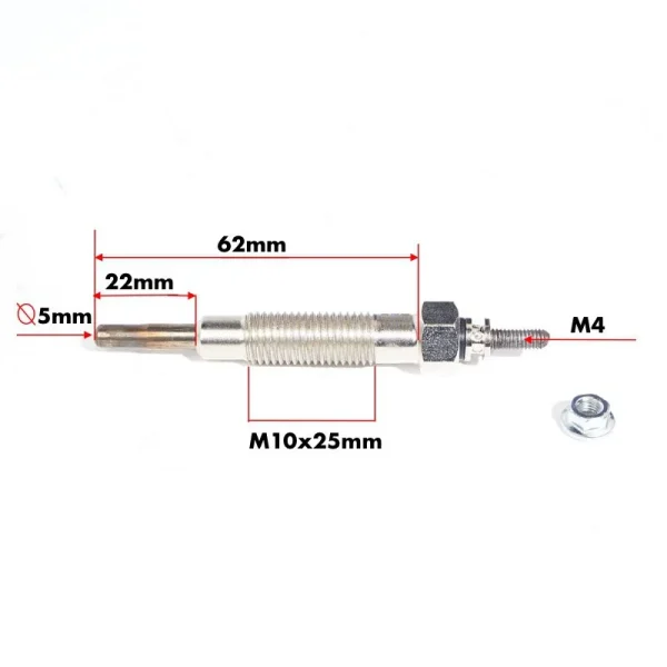 Glühkerze Solé Diesel Mini 33 | Mini 44 | Mini 55 – Vetus M4.15 | M4.17 – Craftsman Marine CM4.42 – JF Marine Power JF10 | JF15
