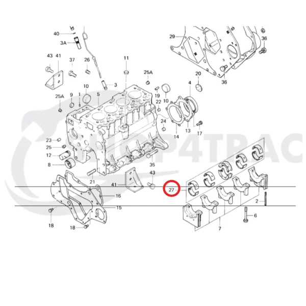 Hauptlagersatz Solé Diesel Mini 44 | Mini 55 – Vetus M4.15 | M4.17 – Craftsman Marine CM4.42 – JF Marine Power JF15