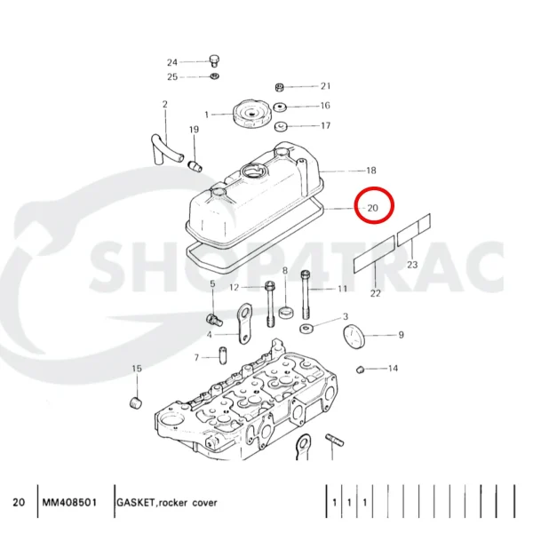 Ventildeckeldichtung Solé Diesel Mini 23 – Vetus M3.10 – Meiki M3DM