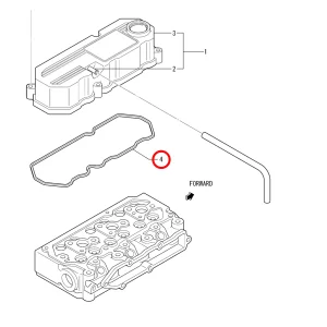 Zylinderkopfdeckeldichtung Solé Diesel Mini 44 | Mini 55 – Vetus M4.15 | M4.17 – Craftsman Marine CM4.42 – JF Marine Power JF15
