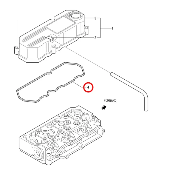Zylinderkopfdeckeldichtung Solé Diesel Mini 44 | Mini 55 – Vetus M4.15 | M4.17 – Craftsman Marine CM4.42 – JF Marine Power JF15