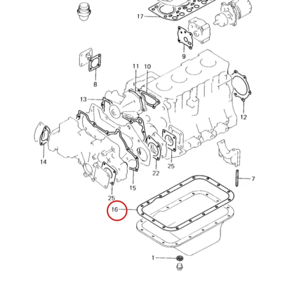 Ölwanne Dichtung Solé Diesel Mini 32 | Mini 34 – Vetus M4.14 – Meiki M4DM