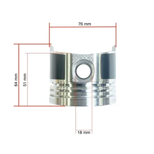 Kolben 18mm Solé Diesel Mini 11 | Mini 17 | Mini 26 – Vetus M2.06 | M3.09 | M3.28 – Craftsman Marine CM2.16 | CM3.27 – JF Marine Power JF6-1500