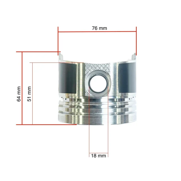 Kolben 18mm Solé Diesel Mini 11 | Mini 17 | Mini 26 – Vetus M2.06 | M3.09 | M3.28 – Craftsman Marine CM2.16 | CM3.27 – JF Marine Power JF6-1500