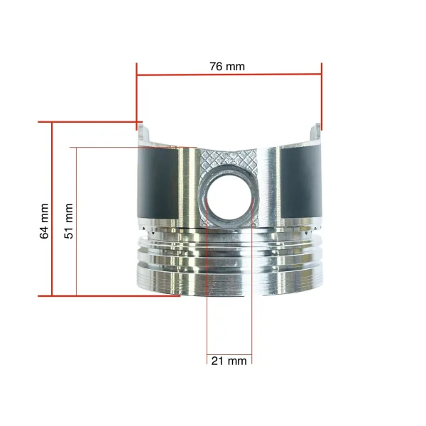 Kolben 21mm Solé Diesel Mini 11 | Mini 17 | Mini 26 – Vetus M2.06 | M3.09 | M3.28 – Craftsman Marine CM2.16 | CM3.27 – JF Marine Power JF6-1500