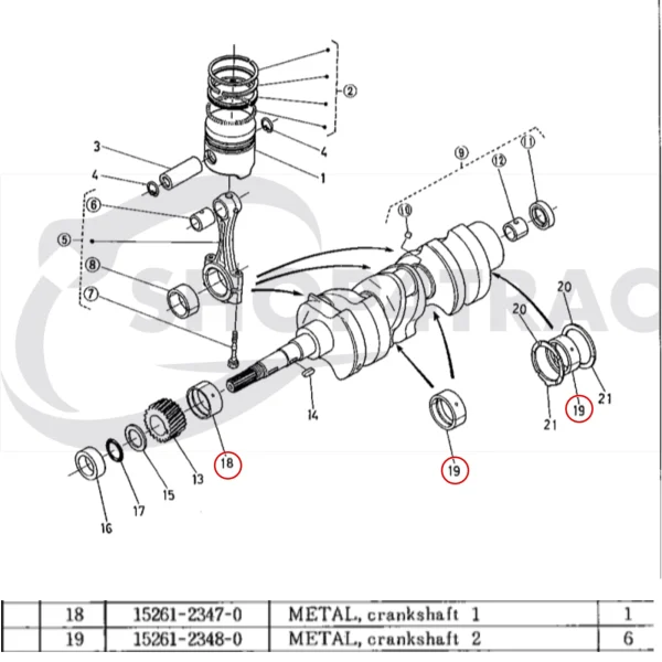 Hauptlagersatz Universal M-25 | M-25XP – Nanni 3.90HE – Renault Marine D950 – STD.