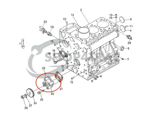Motorölpumpe Universal M15 | M-25 | M-25XP | M-35 – Nanni 3.90HE | 4.110HE – Renault Marine D950