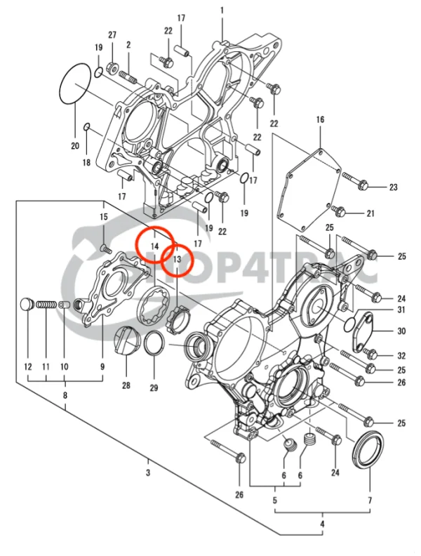 Ölpumpe Rotorsatz Yanmar 3YM20 | 3YM30