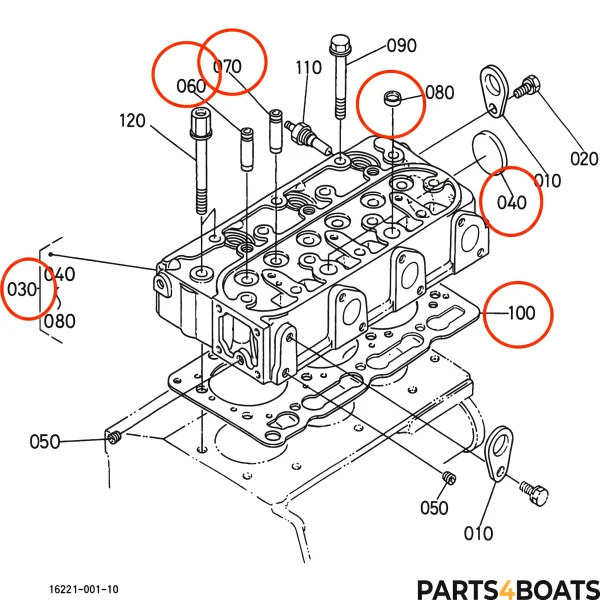 Zylinderkopf komplett + Dichtungssatz + Glühkerzen Beta Marine Beta 30 – Nanni N3.30