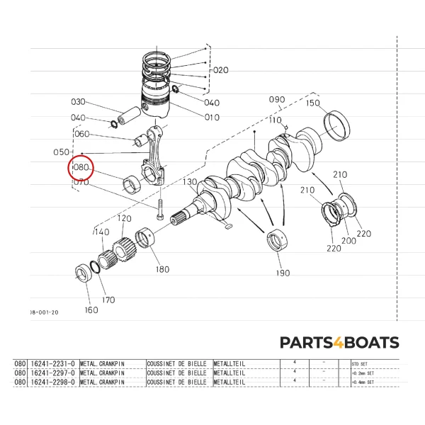 Pleuelstangenlager Beta Marine Beta 30 | Beta 38 – Nanni N3.30 | N4.38