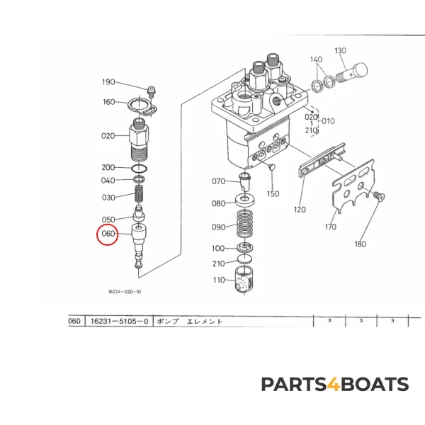 Plunger / EinspritzElement Beta Marine Beta 28 / Beta 30 – Nanni N3.30 – Universal M-25XPB