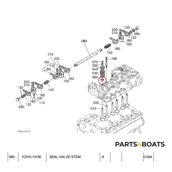 Ventilschaftdichtungen Beta Marine Beta 35 | Beta 38 – Nanni N4.38 – Universal M-35B